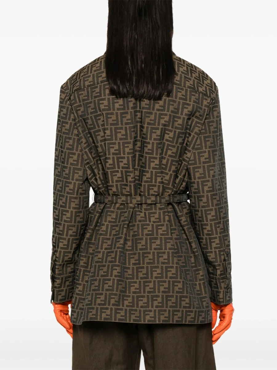 Sacou Fendi maro din bumbac - Img 6