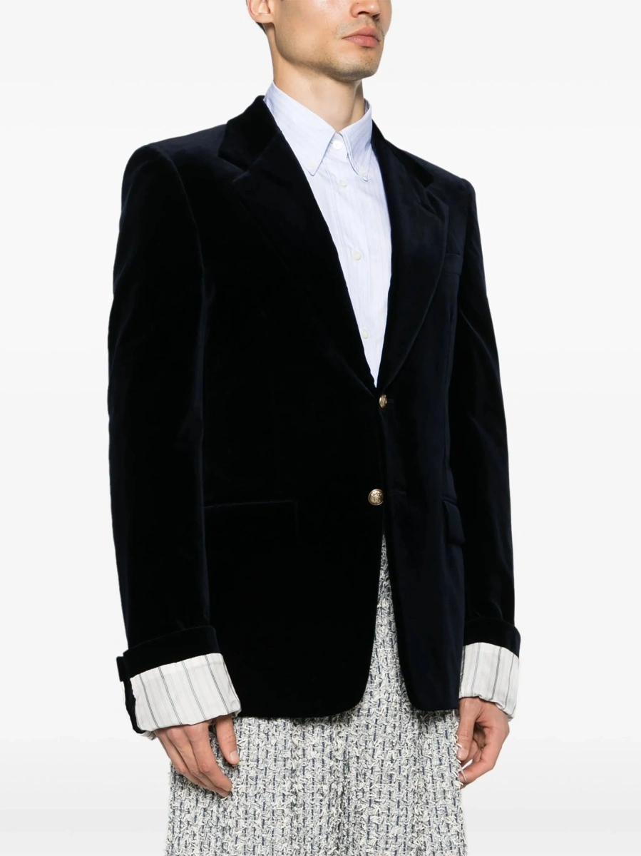 Sacou Gucci albastru din elastan si bumbac - Img 3