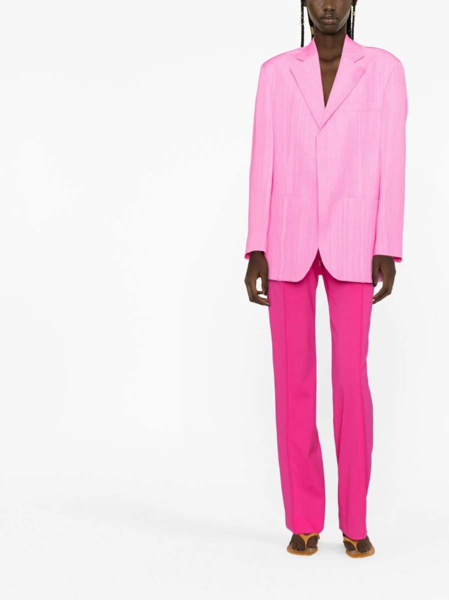 Sacou JACQUEMUS roz din vascoza si matase - Img 2