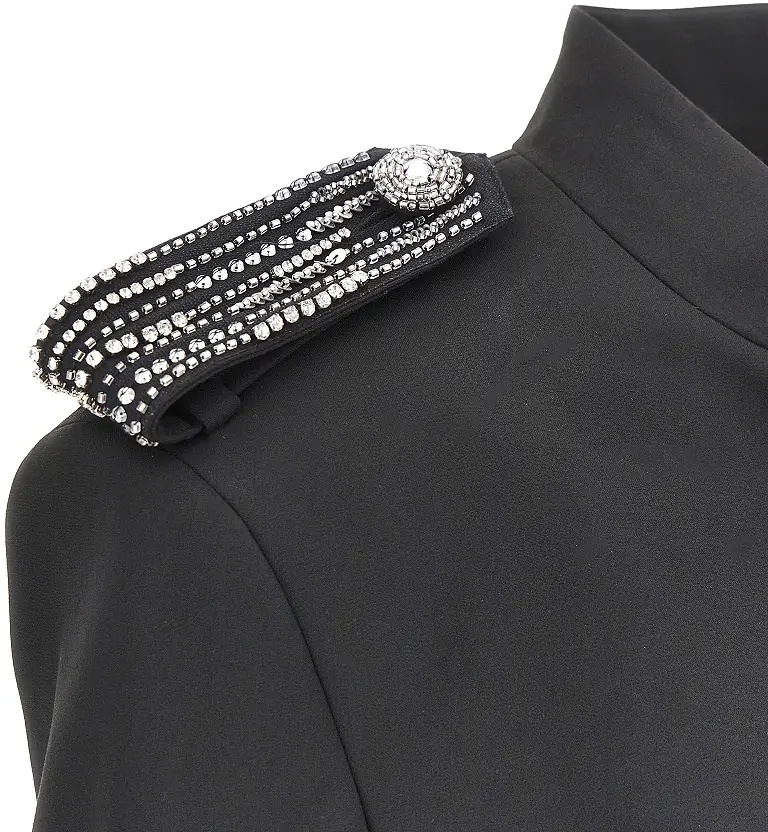 Sacou Jewelled epaulettes stretch fabric jacket - Img 2