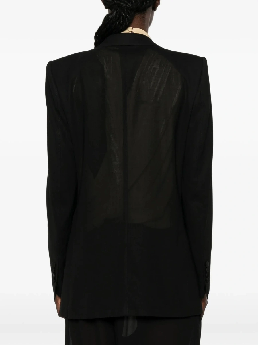 Sacou light virgin wool double breasted tuxedojacket - Img 5