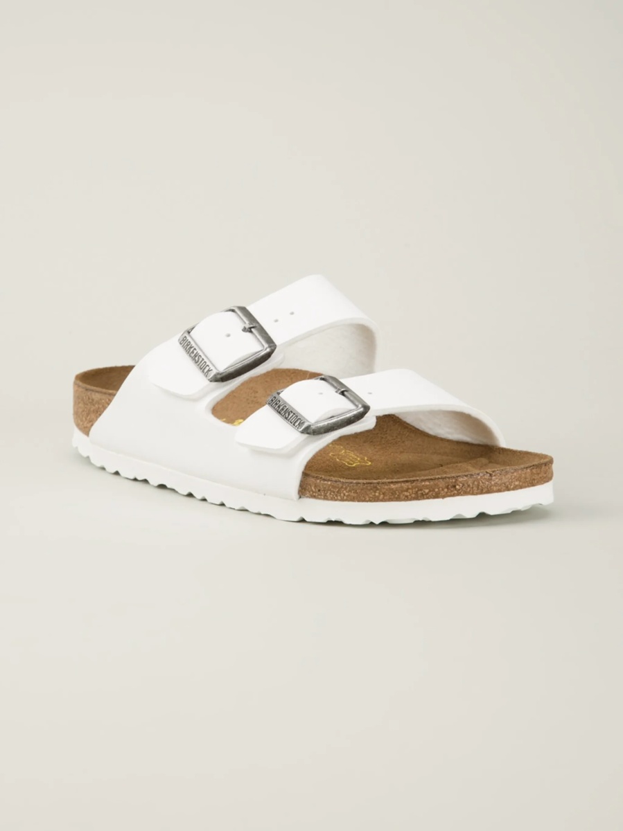 Sandale Birkenstock arizona albe din piele - Img 2