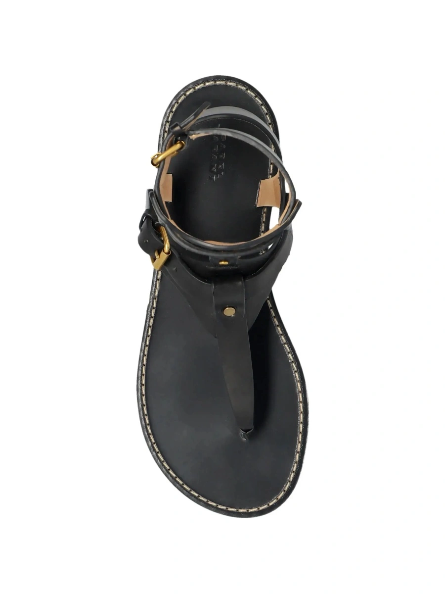 Sandale 'Eveena' Black Sandals with Adjustable Buckle Closure in Leather Woman - Img 7