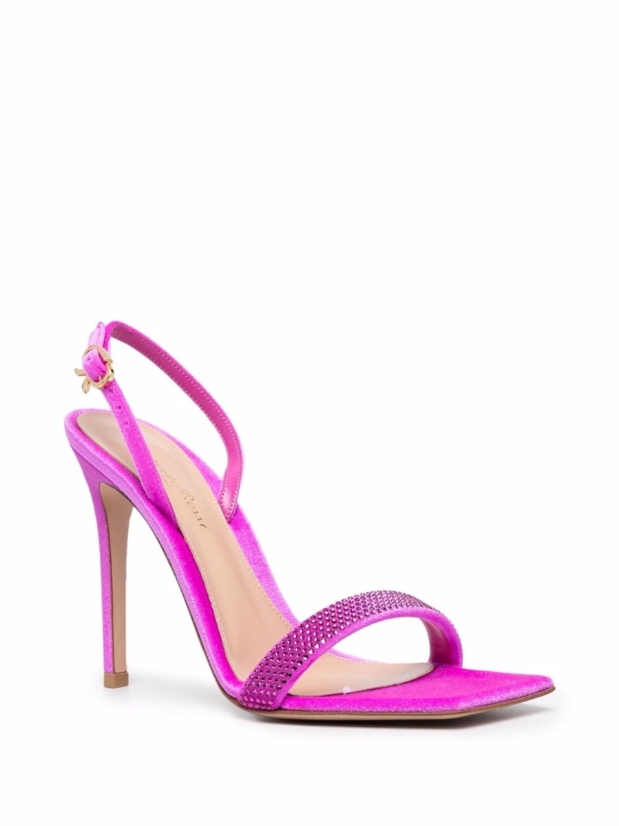 Sandale Gianvito Rossi roz din material textil - Img 2