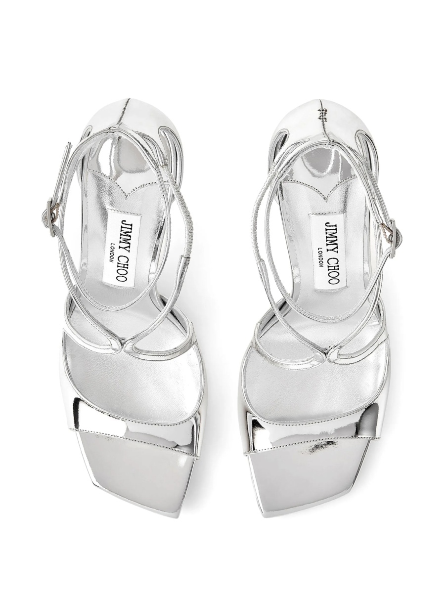Sandale Jimmy Choo Azia argintii din piele - Img 5