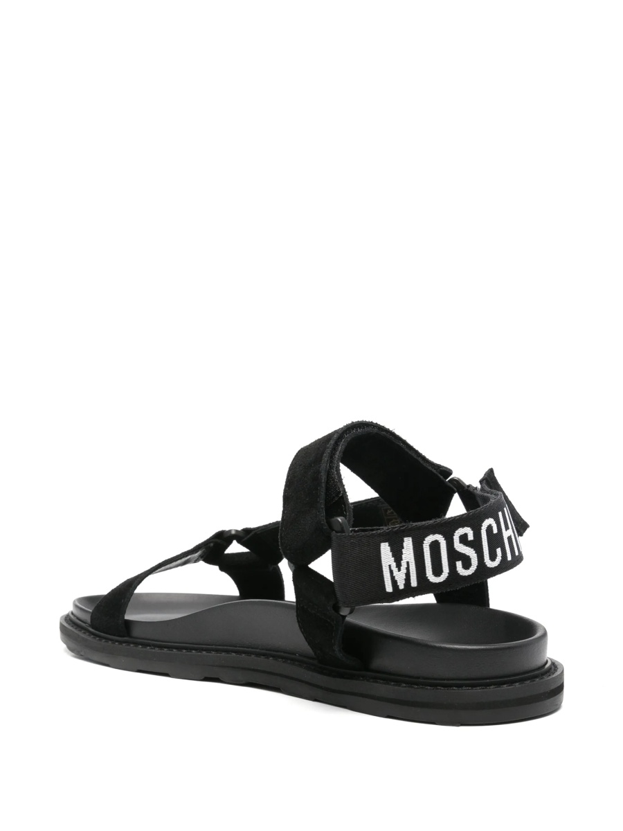 Sandale Moschino negre din piele intoarsa - Img 3