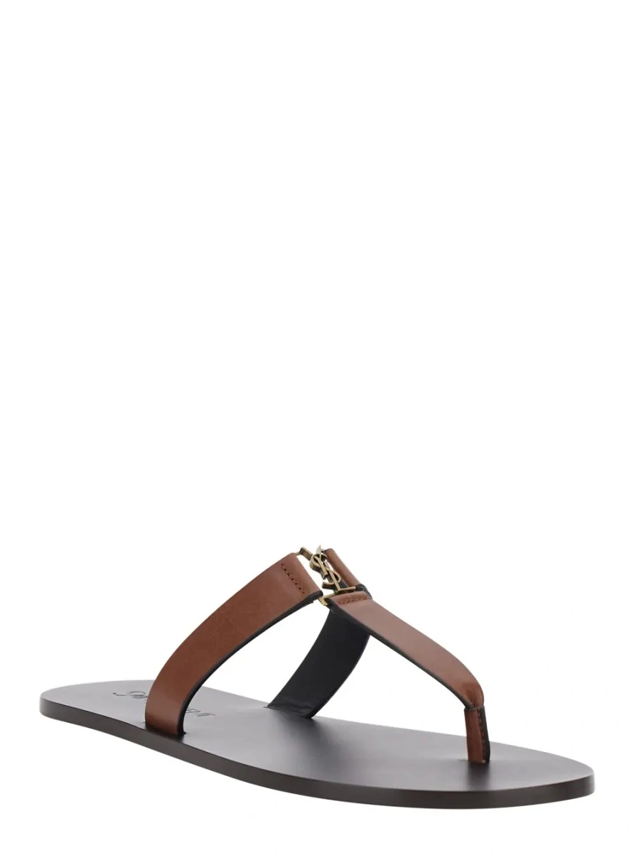 Sandale Saint Laurent maro din piele 'BABYLONE' - Img 2