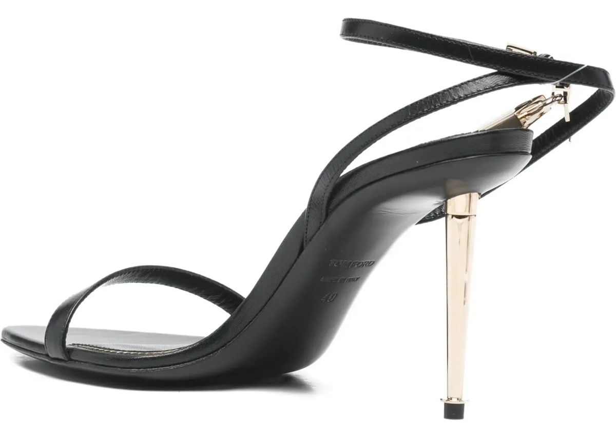 Sandale Shiny leather padlock pointy naked Sandal - Img 3