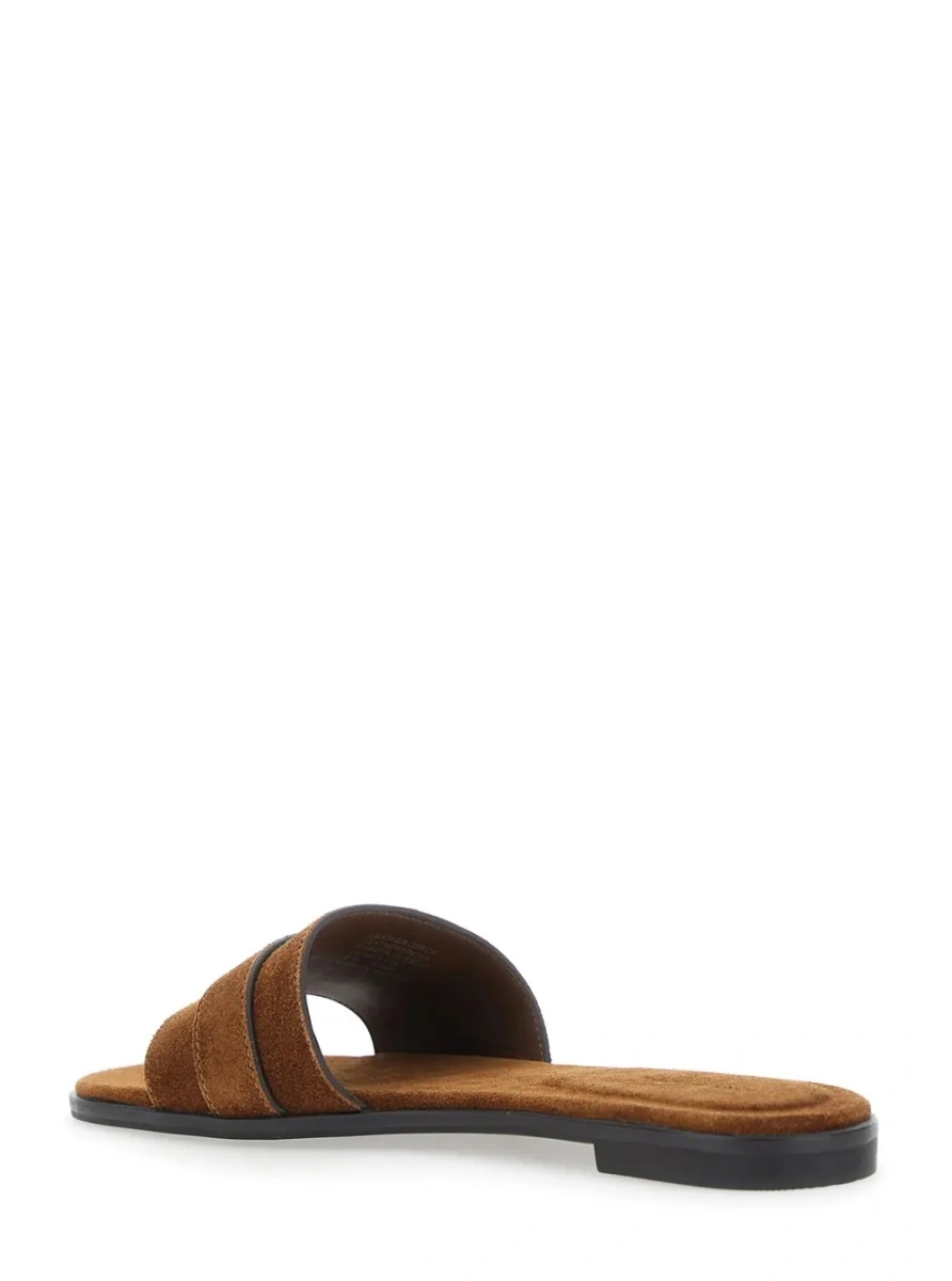 Sandale Tory Burch maro din piele intoarsa 'Romy' - Img 3