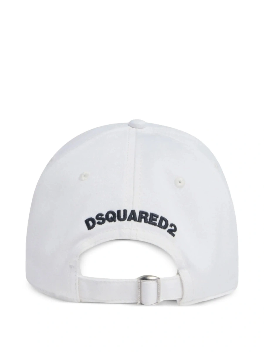 Sapca DSQUARED2 alba din bumbac - Img 4