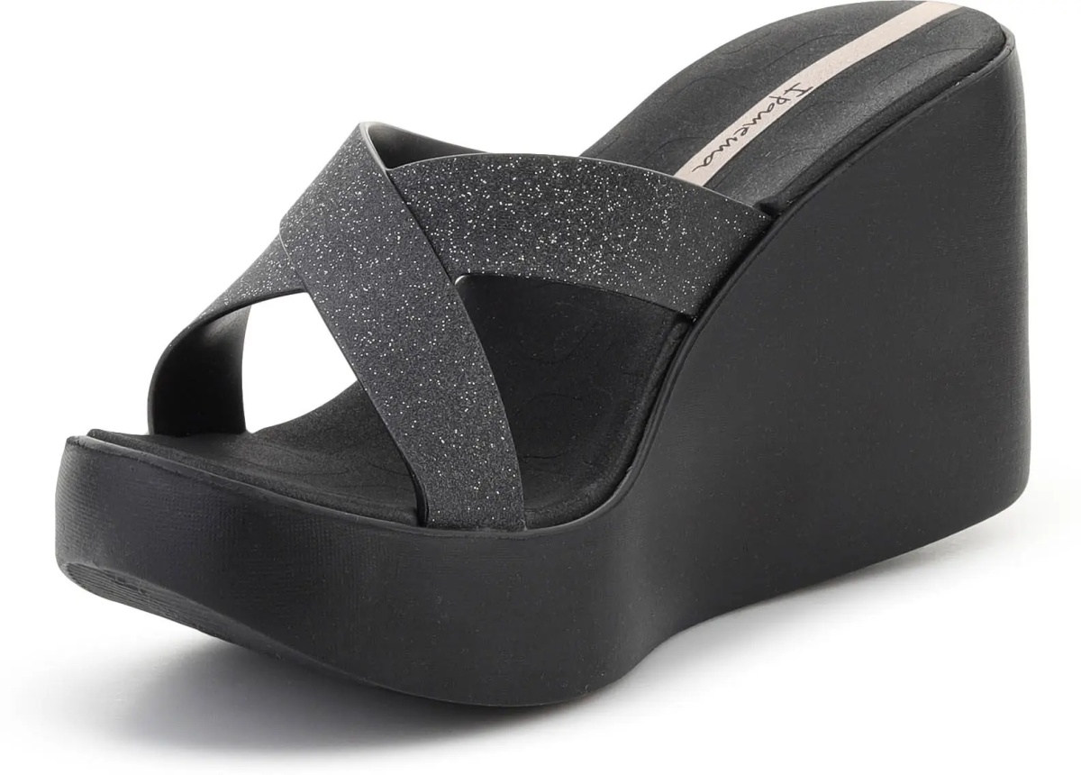 Slapi HIGH FASHION II SLIDE FEM BLACK/GLITTER/BEIGE - Img 3