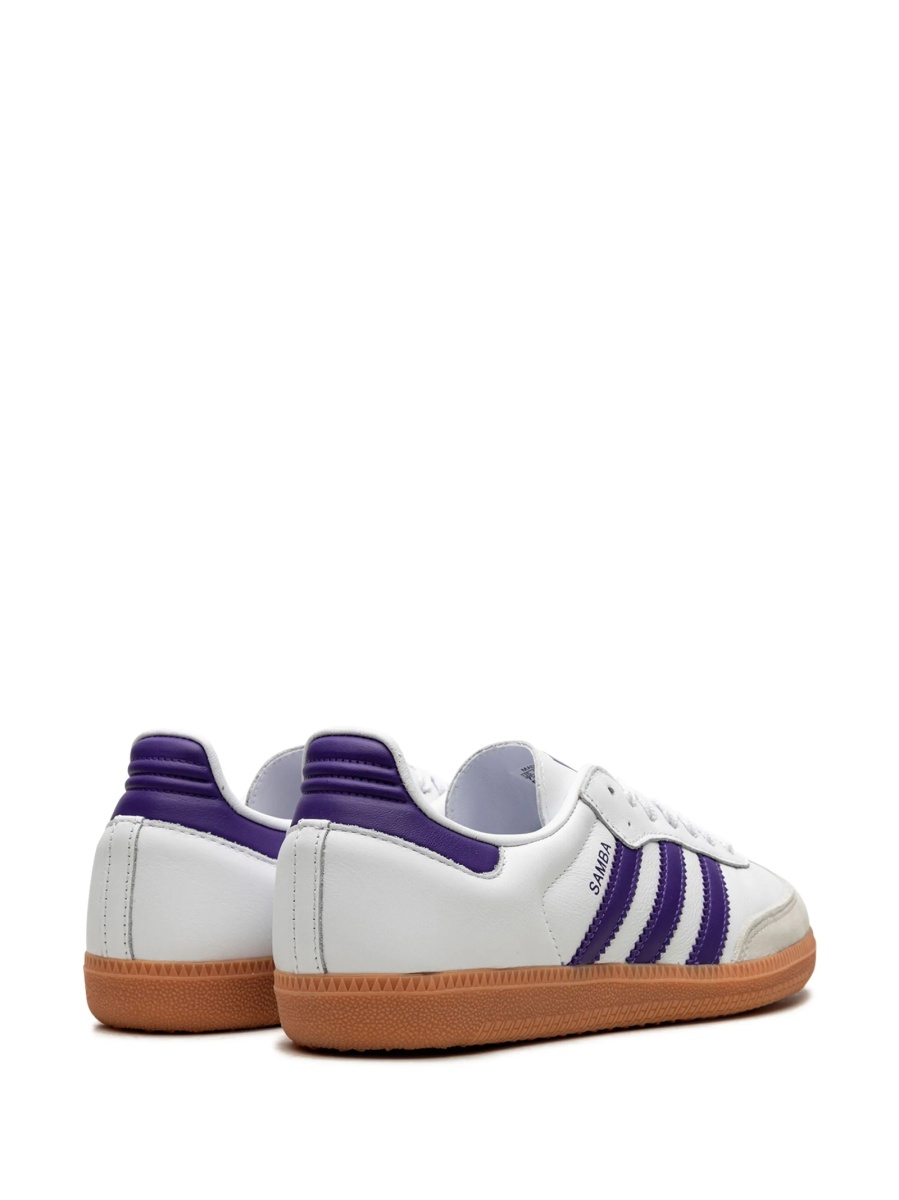 Sneakers adidas Originals samba albi din piele si piele intoarsa - Img 3