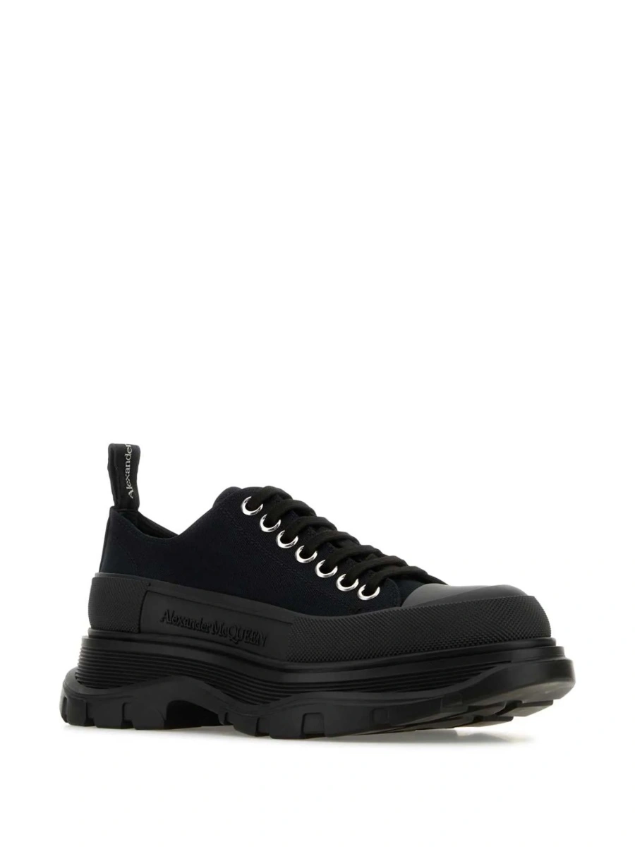 Sneakers Alexander McQueen tread slick negri din material textil - Img 2