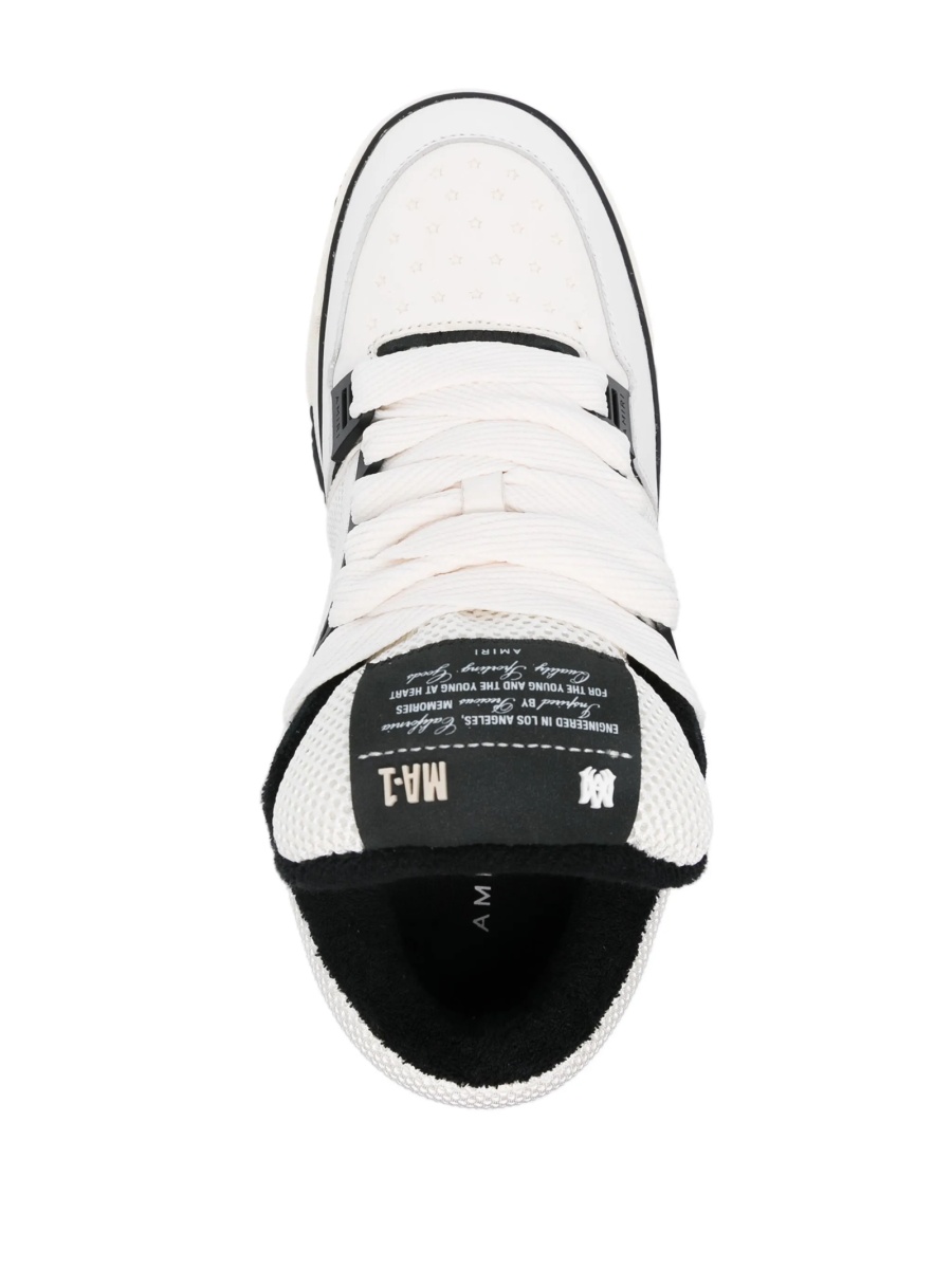 Sneakers AMIRI albi din material textil si piele - Img 6