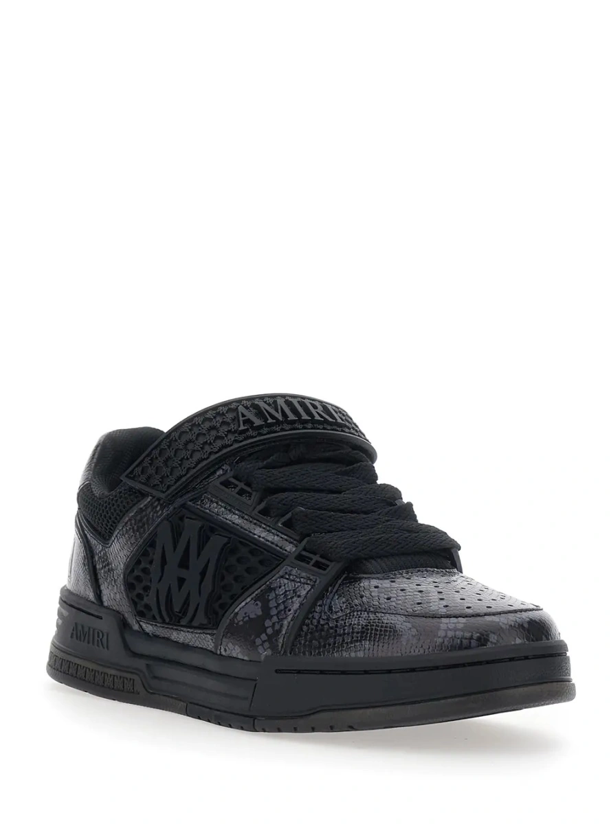 Sneakers AMIRI negri din piele cu logo lateral maxi - Img 2
