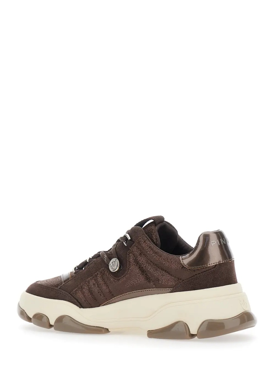Sneakers 'ATHENA' brown Sneakers with laminated details in leather for women - Img 3
