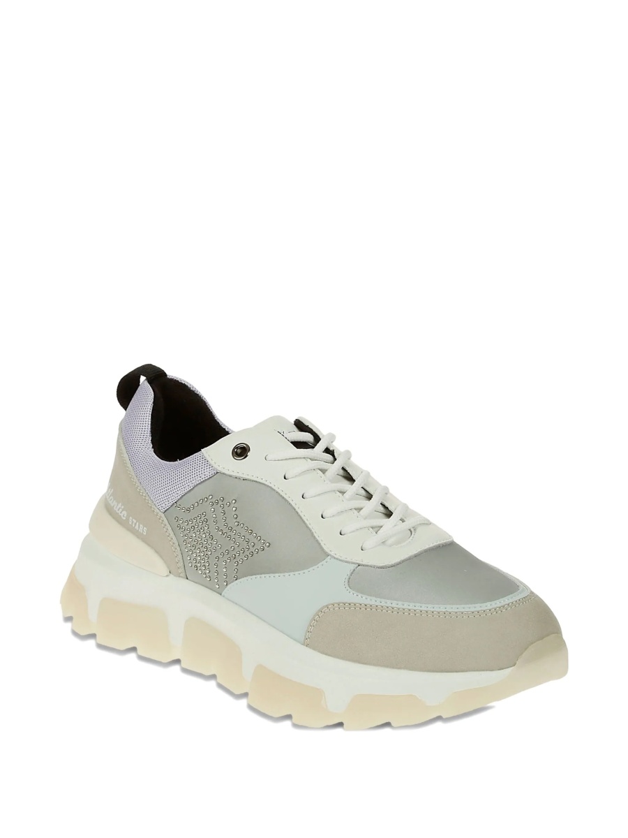 Sneakers Atlantic Stars gri din piele eco si plasa - Img 2