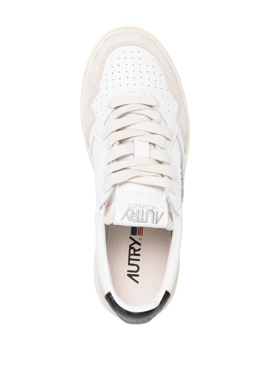 Sneakers AUTRY albi din material textil si piele - Img 4