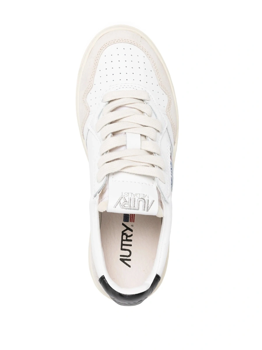 Sneakers AUTRY albi din material textil si piele - Img 4