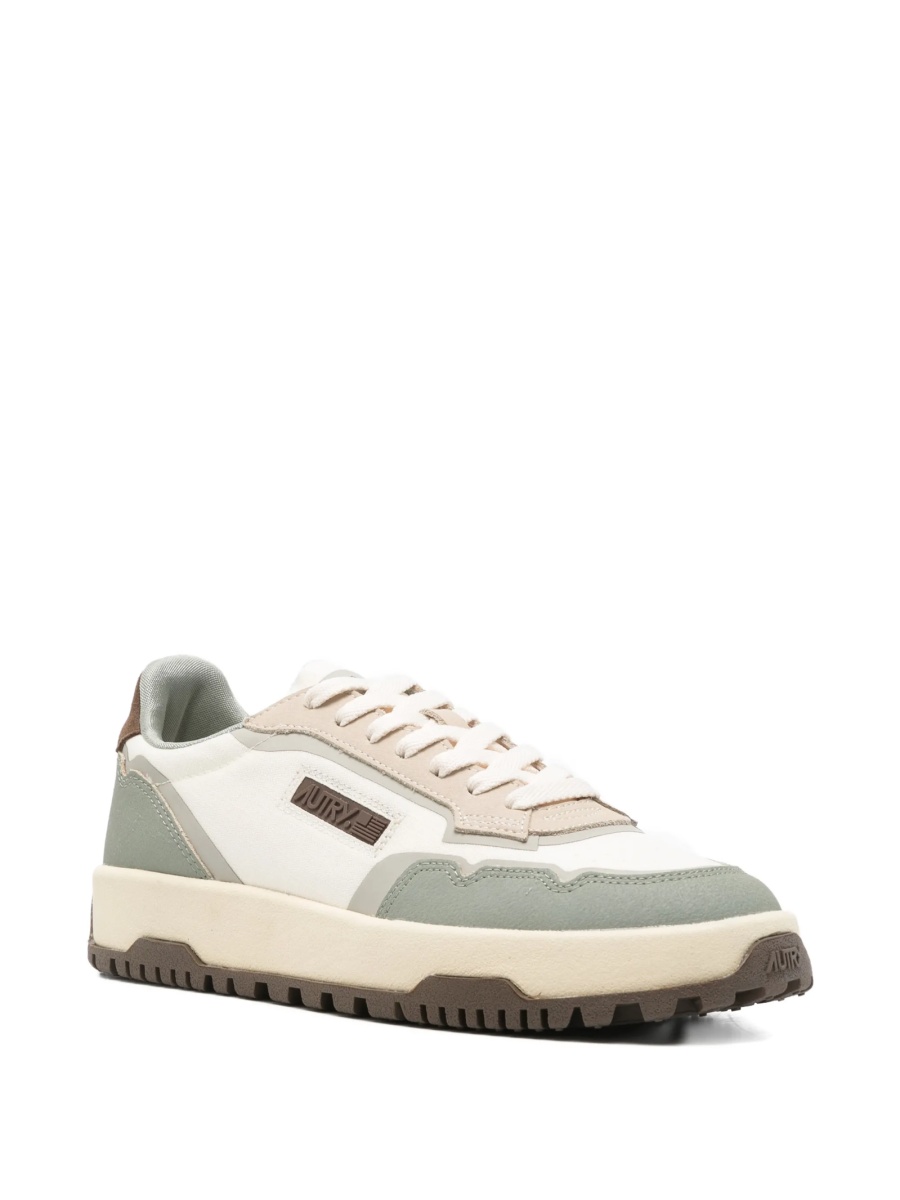 Sneakers AUTRY albi din piele si material textil - Img 2