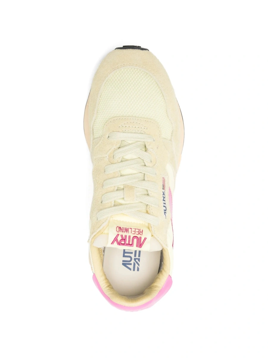 Sneakers AUTRY galbeni din material textil si piele intoarsa - Img 4