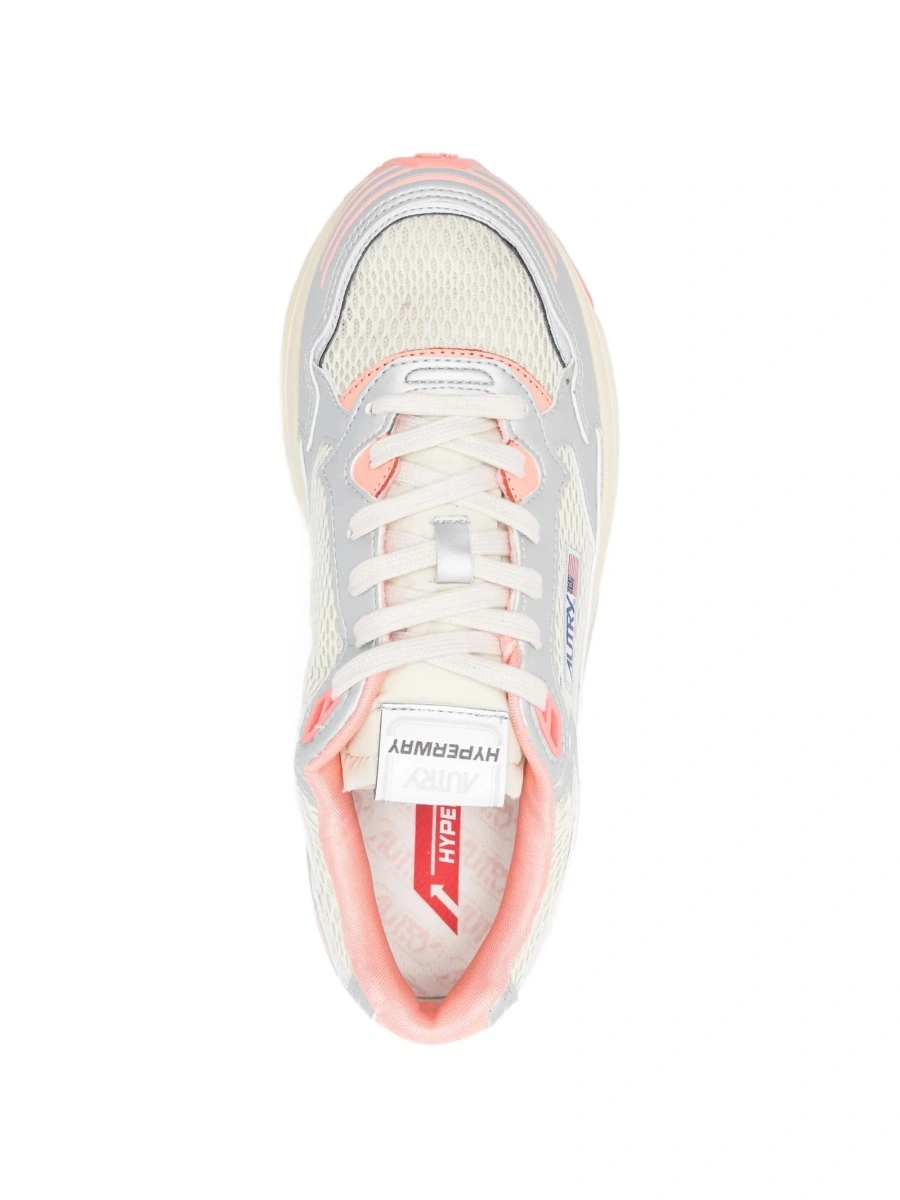 Sneakers AUTRY gri din piele si material textil - Img 4