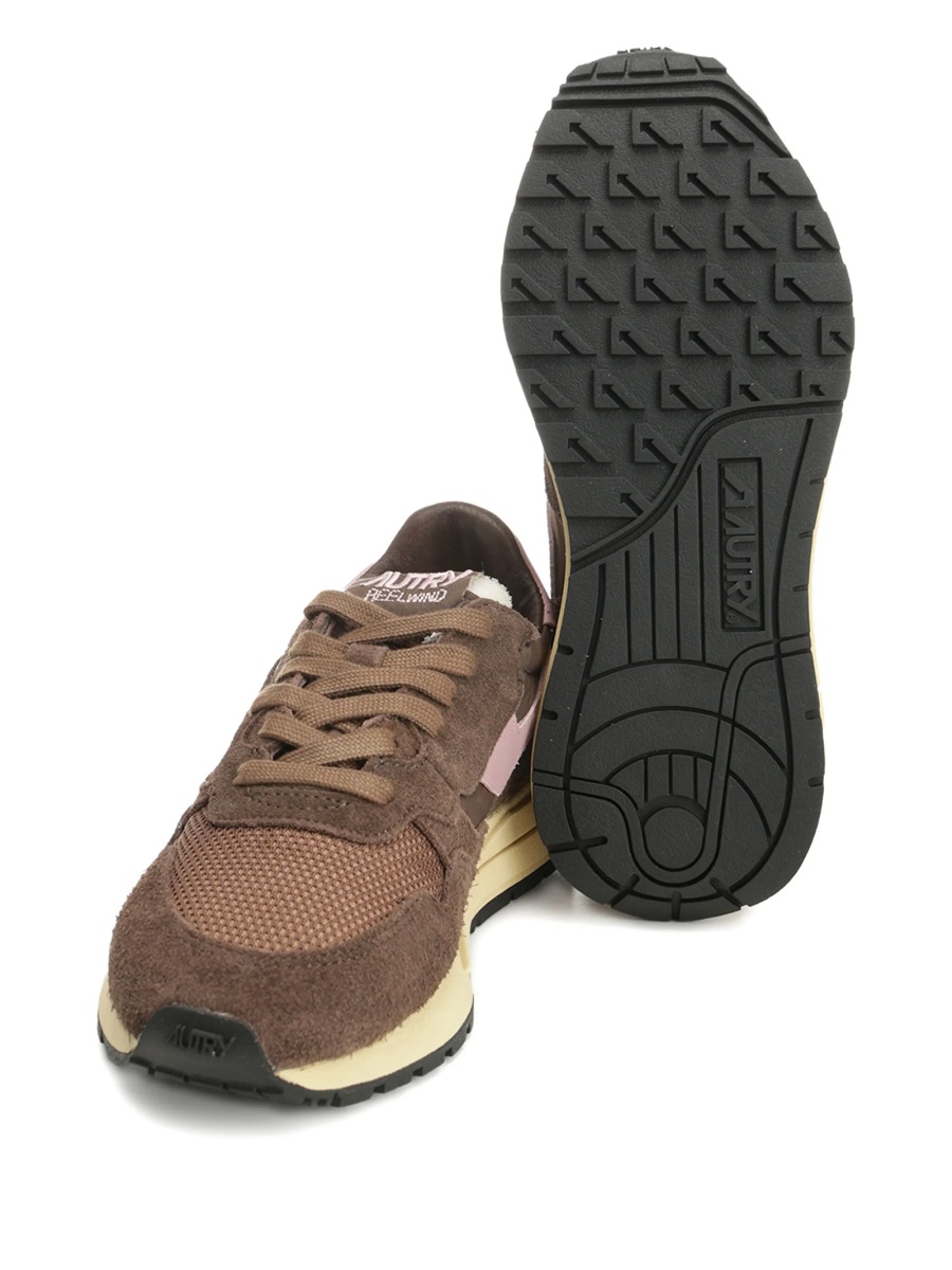 Sneakers AUTRY maro din piele intoarsa si nylon - Img 4