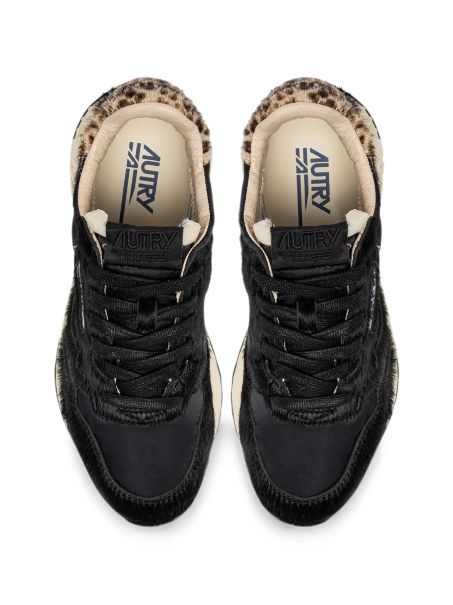 Sneakers AUTRY negri din nylon si blana - Img 4