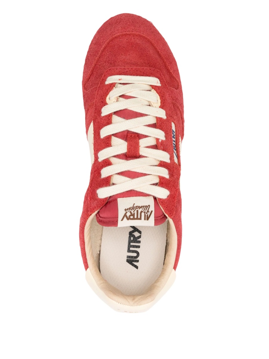 Sneakers AUTRY rosii din material textil si piele intoarsa - Img 4