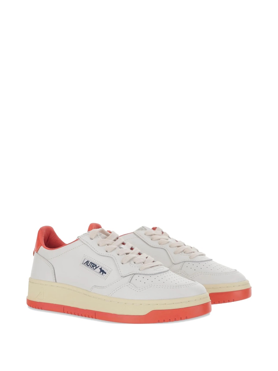 Sneakers Autry X Maison Kitsune albi din piele - Img 2