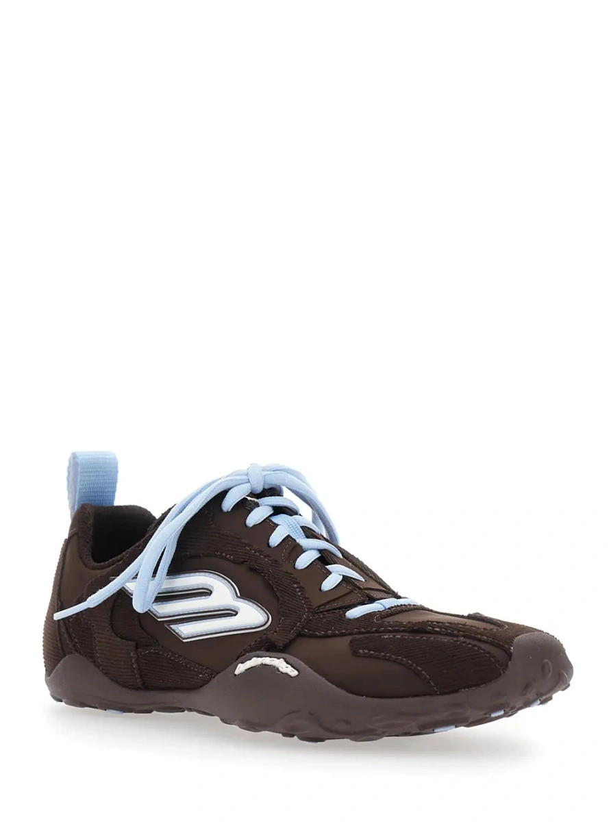 Sneakers Balenciaga maro din material textil tehnic - Img 2