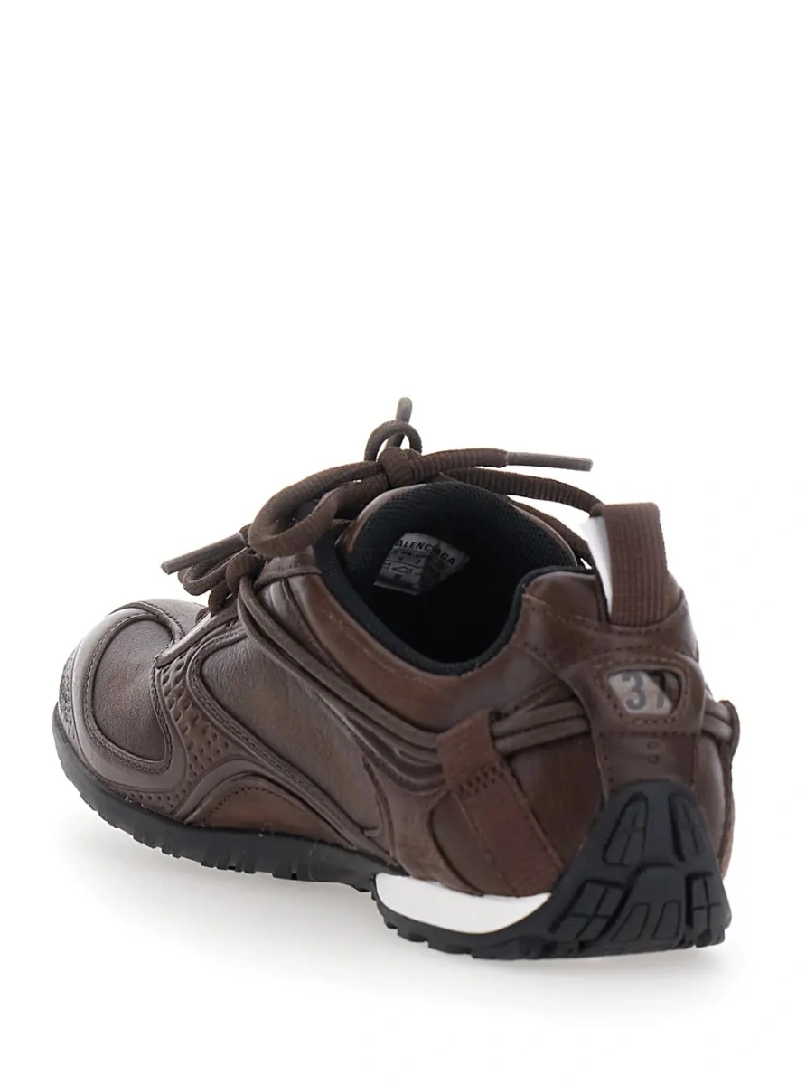 Sneakers Balenciaga maro din piele 'Radar' - Img 3