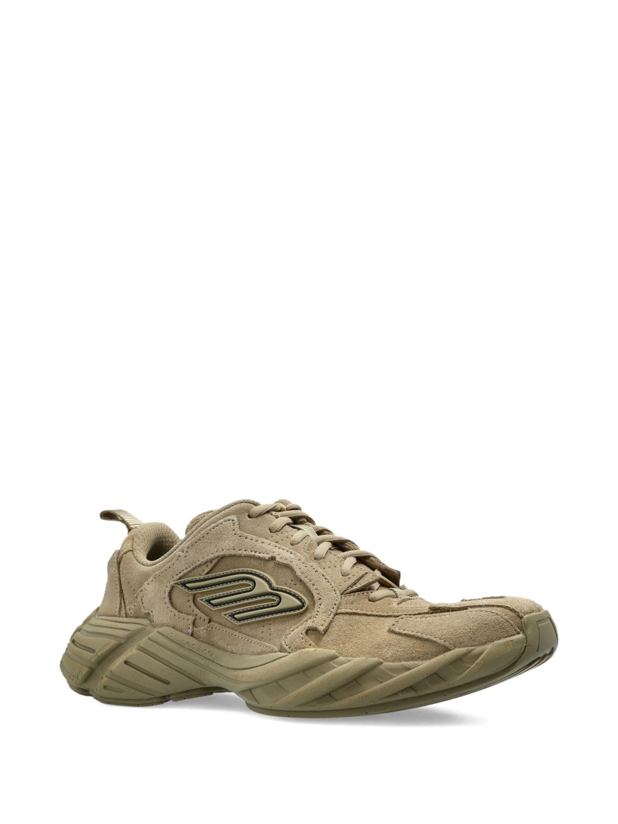 Sneakers Balenciaga neutri din piele intoarsa si material textil - Img 2