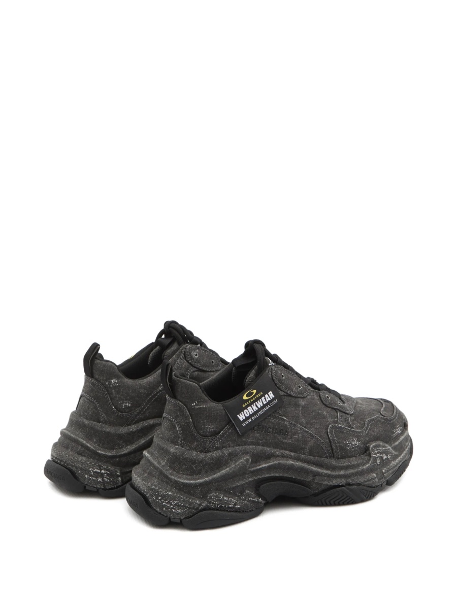 Sneakers Balenciaga Triple S gri din bumbac - Img 3