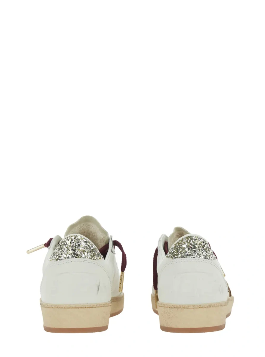 Sneakers 'Ballstar' White Low Top Sneakers with Star Patch with Glitter and Glitter Heel and Logo Lettering in Leather for Women - Img 5