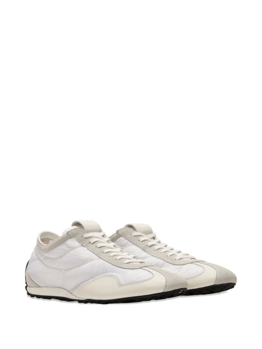 Sneakers Balmain albi din piele intoarsa si nylon - Img 2