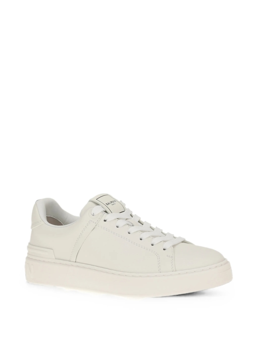 Sneakers Balmain b-court albi din piele - Img 2