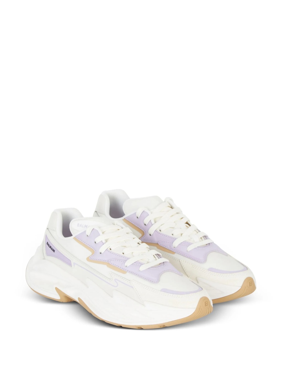 Sneakers Balmain neutri din nylon si piele - Img 2