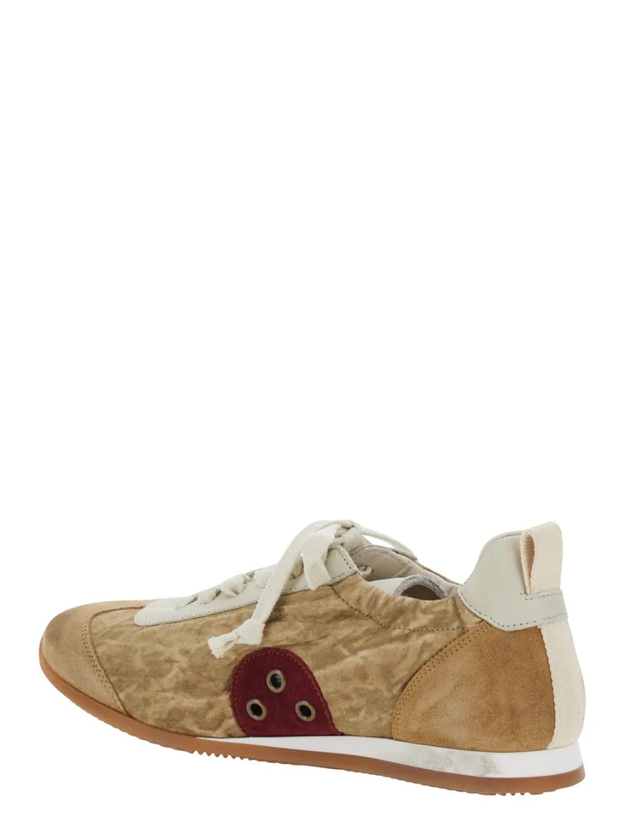 Sneakers Beige Low Top Sneakers with lace-up closure on the front in ecosuede for women - Img 3