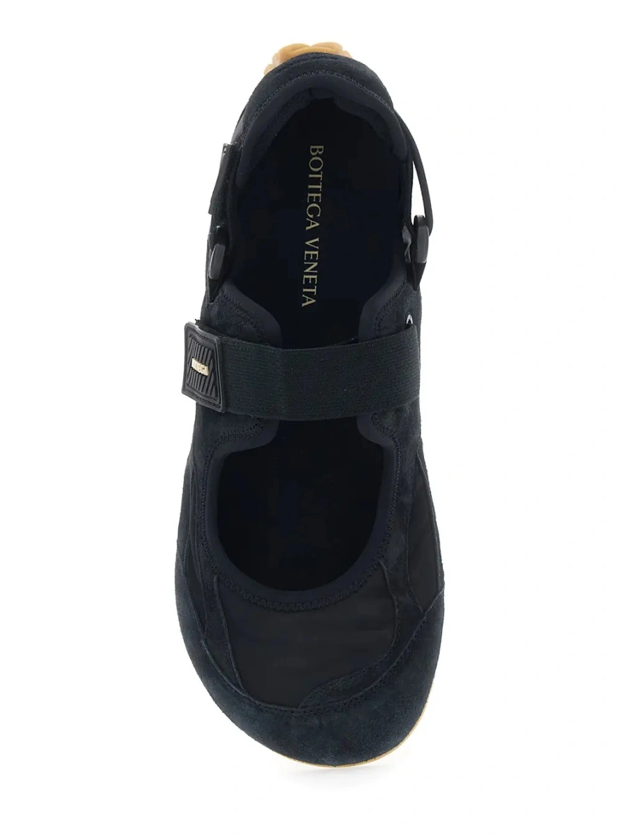 Sneakers Bottega Veneta negri din piele si textil - Img 4