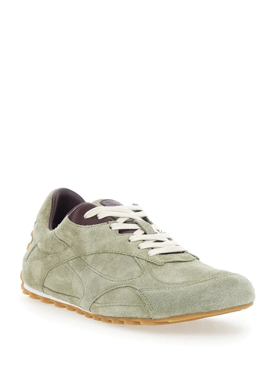 Sneakers Bottega Veneta verzi din piele intoarsa 'Orbit' - Img 2