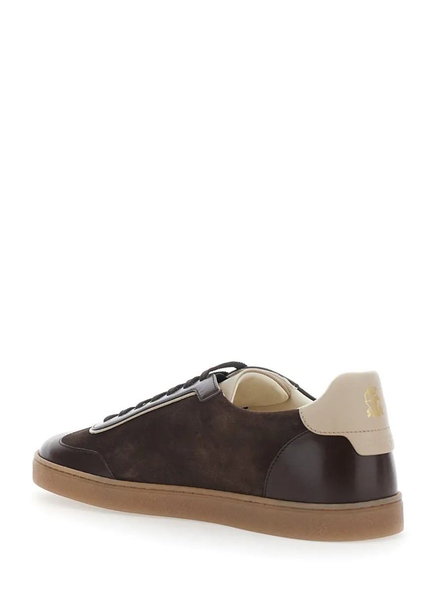 Sneakers brown Sneakers with embossed logo on the heel in leather for men - Img 3
