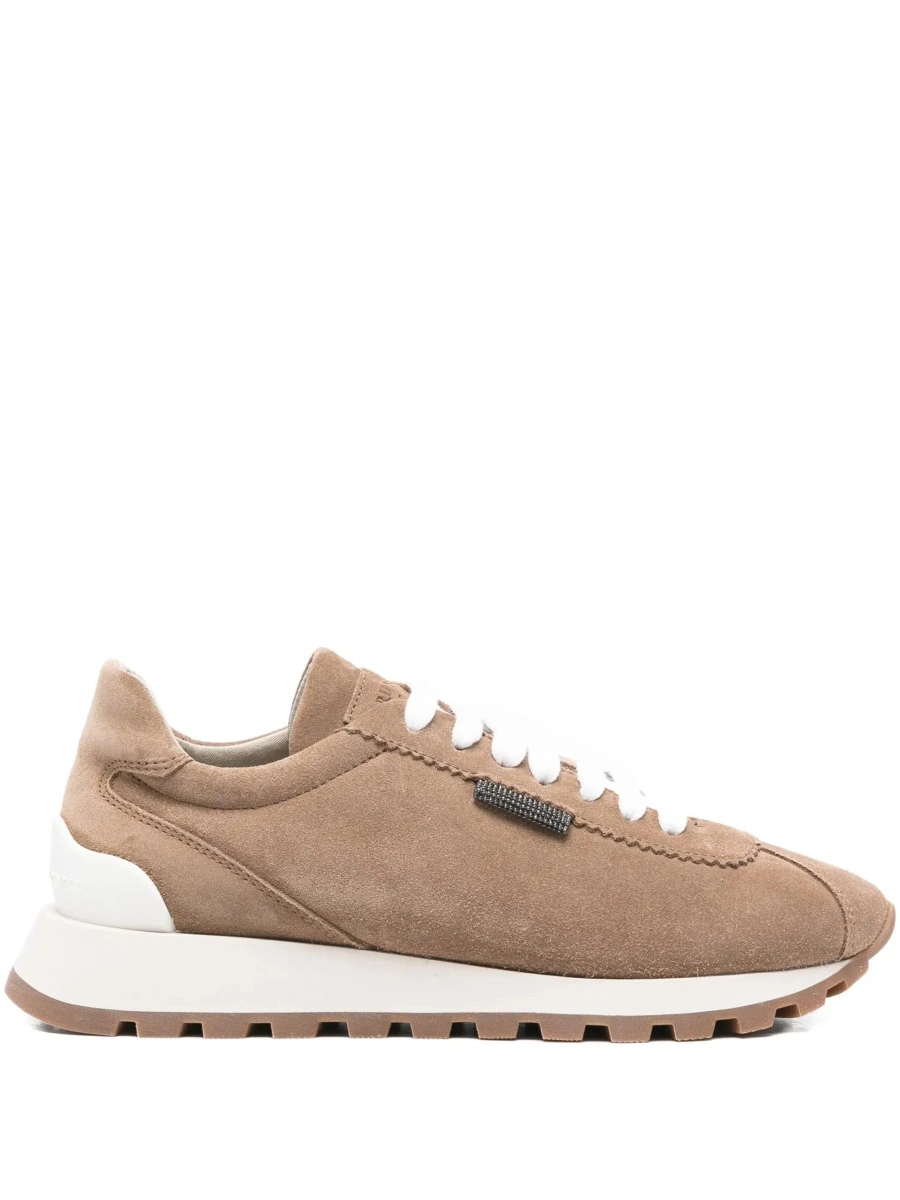 Sneakers Brunello Cucinelli maro din piele intoarsa - Img 8