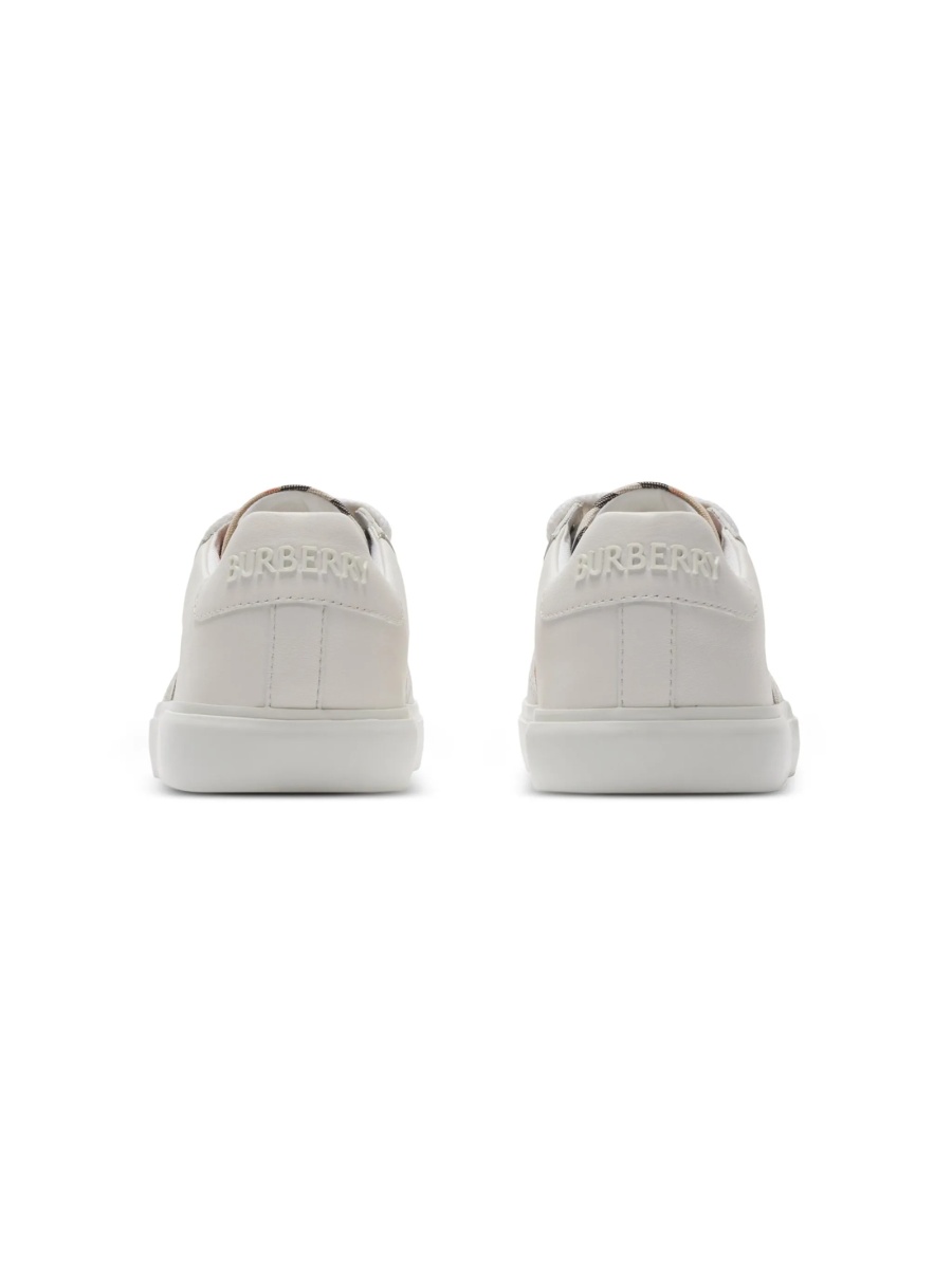 Sneakers Burberry albi din piele si bumbac - Img 3