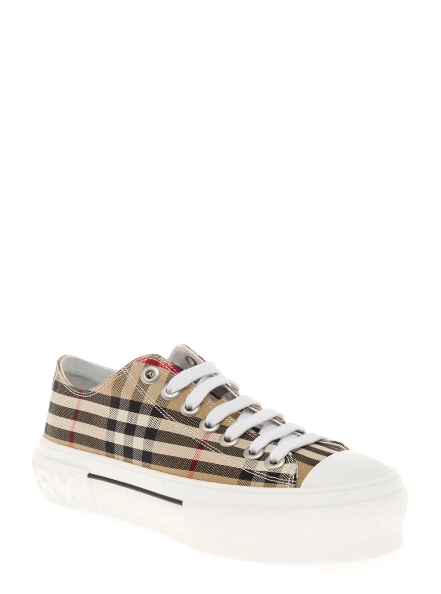 Sneakers Burberry bej din bumbac - Img 2
