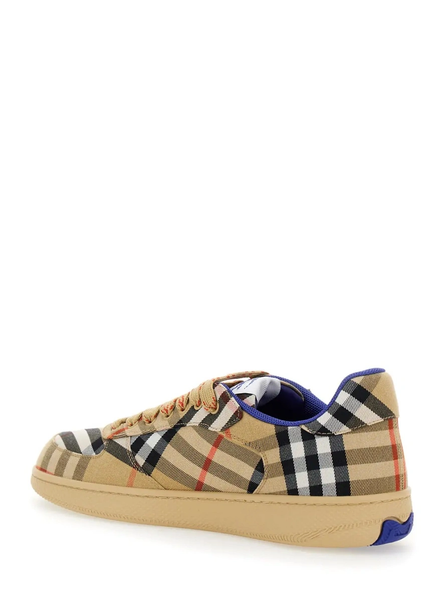 Sneakers Burberry 'Check' bej din bumbac si tesatura tehnica - Img 3