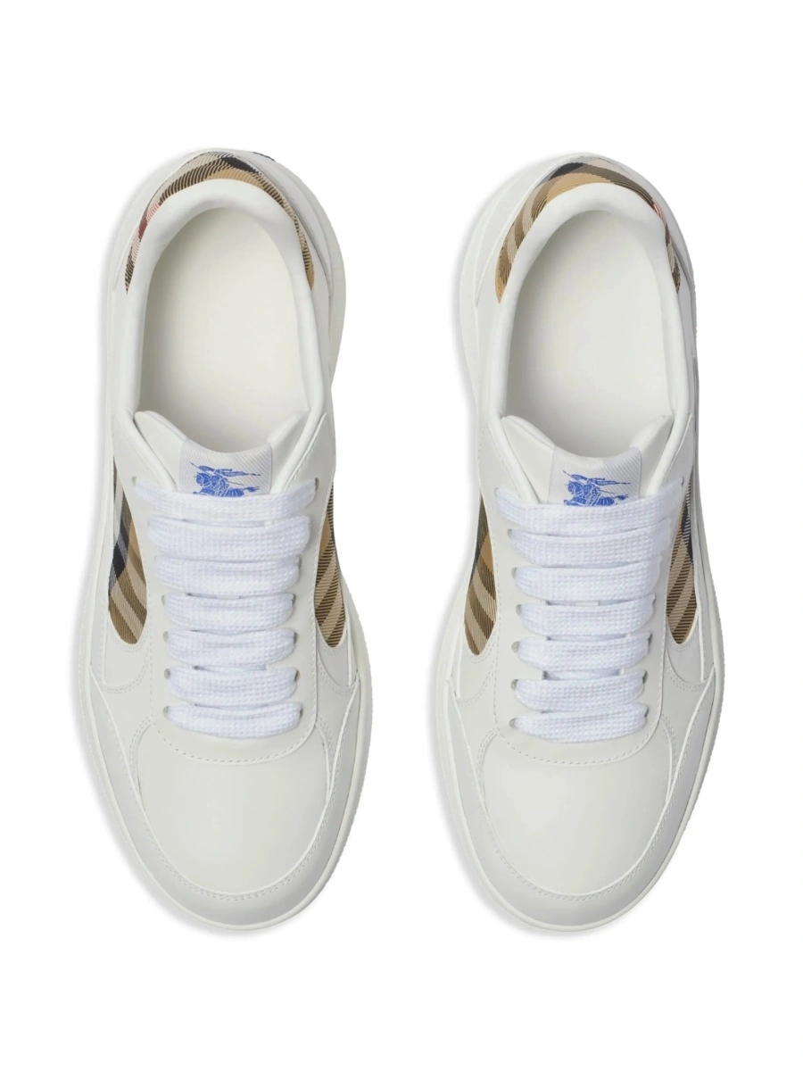 Sneakers Burberry vintage check albi din poliamida si polyester - Img 3