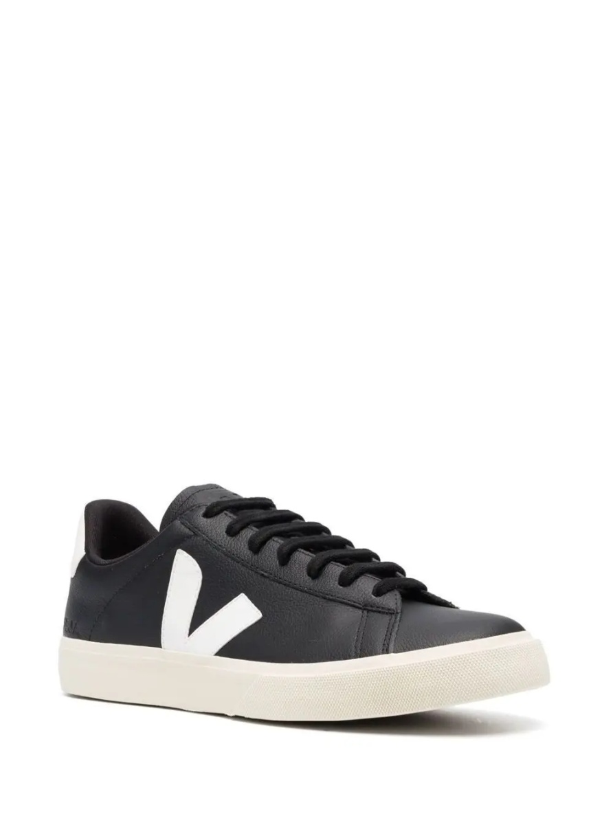 Sneakers 'Campo' Black and White Low Top Sneakers in Vegan Leather Unisex - Img 2