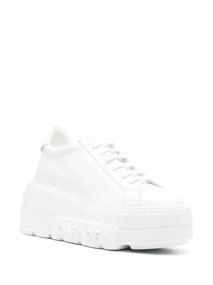 Sneakers Casadei albi din piele - Img 5