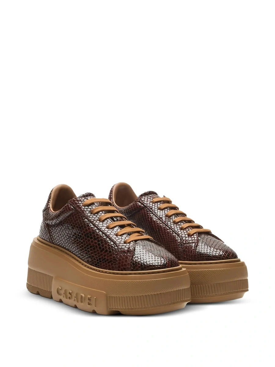 Sneakers Casadei maro din piele - Img 5
